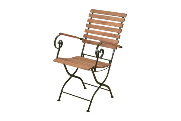 MF001G - Foldable Chair Wood/Metal/Green